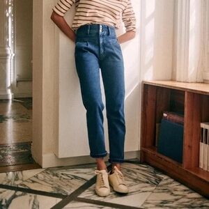 Sezane Sam Trousers Denim Blue Size 36